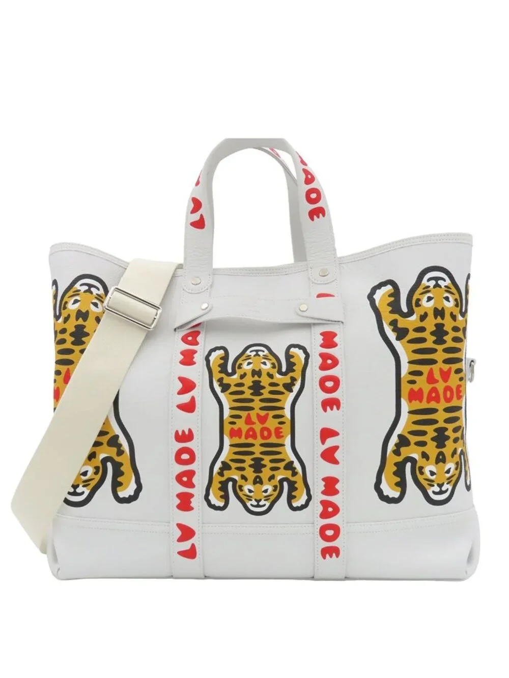 Louis Vuitton Trolley Tote Blanc White Leather Collaboration 2-Way Shoulder Bag